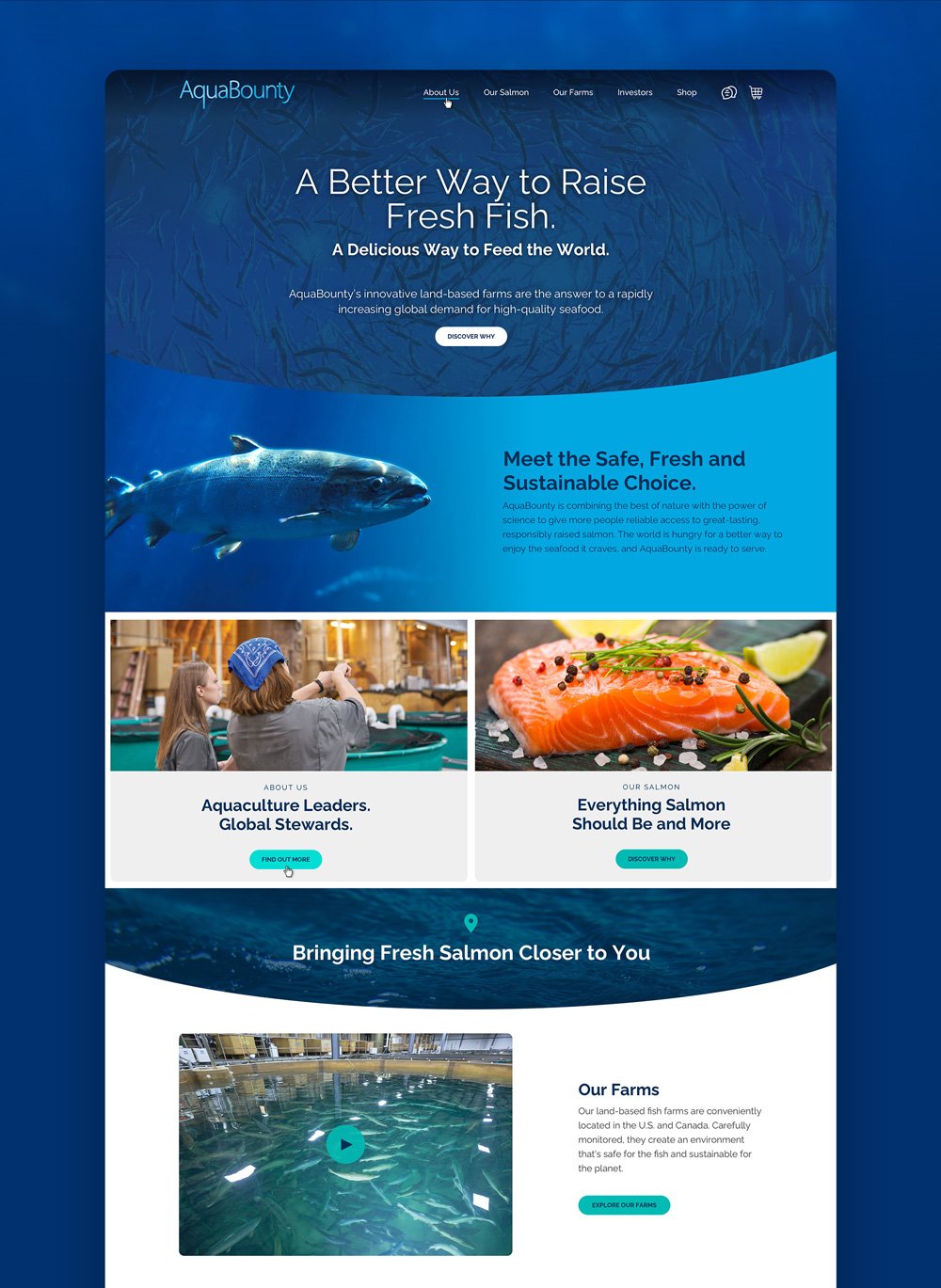 AquaBounty desktop website home page